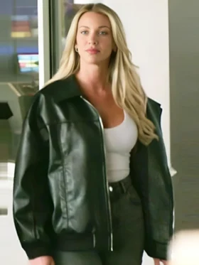 The McBee Dynasty S02 Calah Jackson Black Leather Jacket Front
