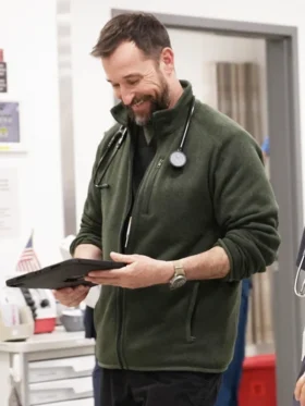 The Pitt S02 Noah Wyle Green Jacket Side