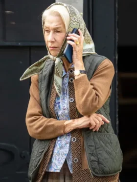 The Thursday Murder Club Helen Mirren Quilted Vest Side