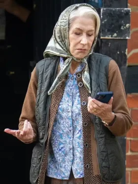 The Thursday Murder Club Helen Mirren Quilted Vest