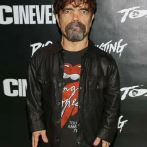 The Toxic Avenger Peter Dinklage Black Leather Jacket Side