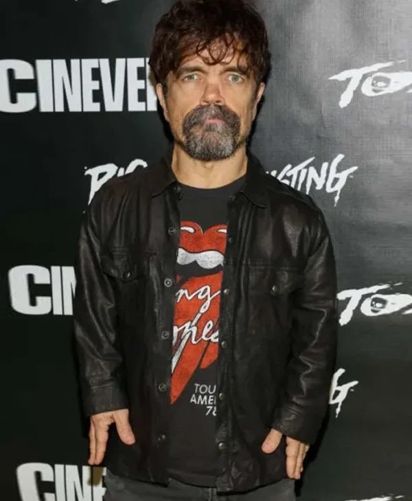 The Toxic Avenger Peter Dinklage Black Leather Jacket Side