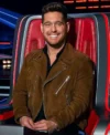 The Voice S28 Michael Buble Brown Suede Jacket