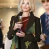The Woman in Cabin 10 Hannah Waddingham Brown Coat Side