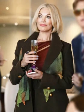The Woman in Cabin 10 Hannah Waddingham Brown Coat Side