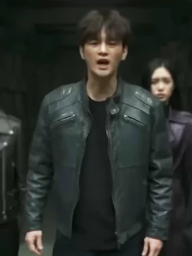 Twelve S01 Seo In-guk Black Leather Jacket Side
