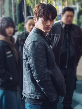 Twelve S01 Seo In-guk Black Leather Jacket