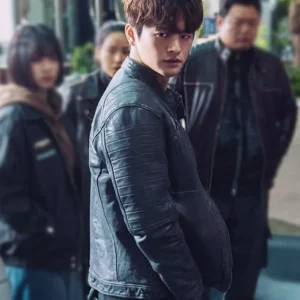 Twelve S01 Seo In-guk Black Leather Jacket