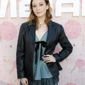 Twisted Metal Saylor Bell Curda Black Leather Blazer Side