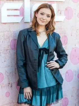 Twisted Metal Saylor Bell Curda Black Leather Blazer Front