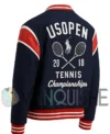 US Open Tennis Champion Blue Varsity Jacket left back