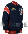 US Open Tennis Champion Blue Varsity Jacket right