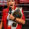 WWE Raw Becky Lynch Red Leather Jacket Side