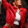 WWE Raw Becky Lynch Red Leather Jacket Front