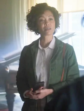 Wednesday S02 Thandiwe Newton Green Jacket Side