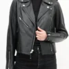 Wild Cards S02 Marie Avgeropoulos Black Leather Jacket Front