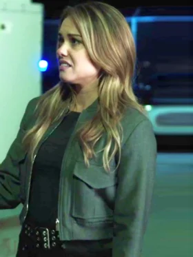Wild Cards S02 Vanessa Morgan Grey Jacket Front