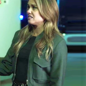 Wild Cards S02 Vanessa Morgan Grey Jacket Front