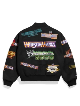 Wrestlemania 1 21 Black Varsity Jacket For Sale