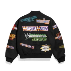Wrestlemania 1 21 Black Varsity Jacket For Sale