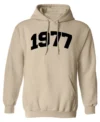 1977 College Style Pullover Hoodie Beige