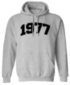 1977 College Style Pullover Hoodie Grey