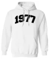 1977 College Style Pullover Hoodie White