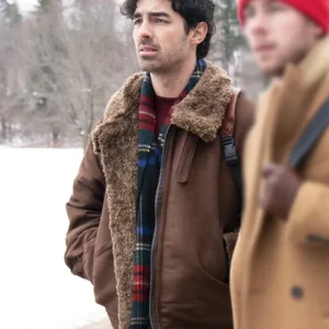 A Very Jonas Christmas Movie Joe Jonas Shearling Jacket