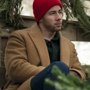 A Very Jonas Christmas Movie Nick Jonas Brown Coat