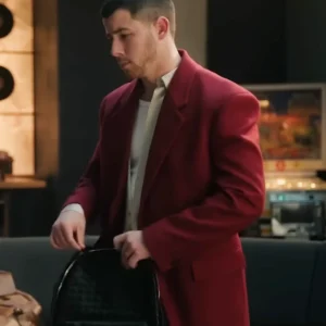 A Very Jonas Christmas Movie Nick Jonas Red Blazer Front