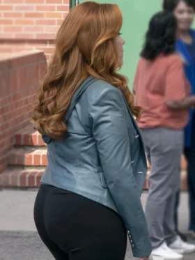 Abbott Elementary S05 Lisa Ann Walter Leather Blazer