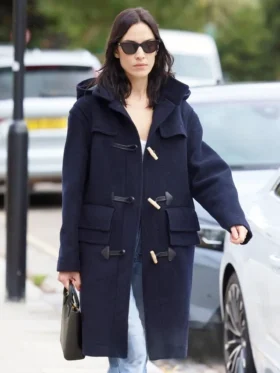 Alexa Chung East London Blue Wool Coat Side