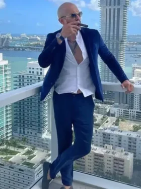 Andrew Tate Blue Velvet Suit