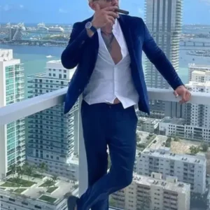 Andrew Tate Blue Velvet Suit