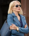 Animal Kingdom Ellen Barkin Blue Leather Jacket Front