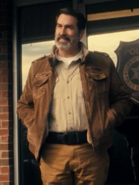 Bad Man Rob Riggle Brown Jacket Front