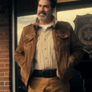 Bad Man Rob Riggle Brown Jacket Front