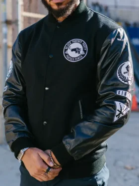 Black Panther Black Varsity Jacket Front