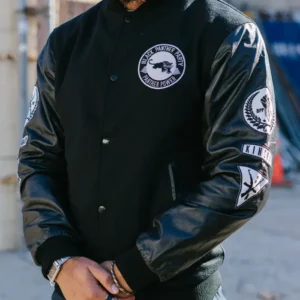 Black Panther Black Varsity Jacket Front