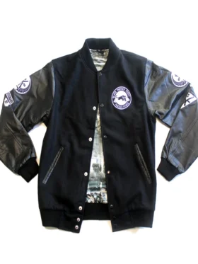 Black Panther Black Varsity Jacket Back