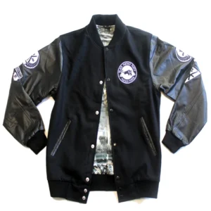 Black Panther Black Varsity Jacket Back