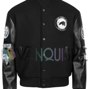 Black Panther Black Varsity Jacket front