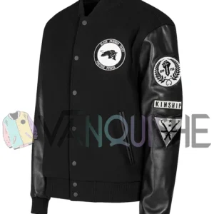 Black Panther Black Varsity Jacket left