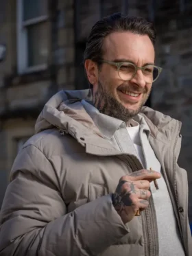 Brassic S07 Joe Gilgun Grey Puffer Jacket