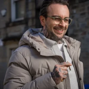 Brassic S07 Joe Gilgun Grey Puffer Jacket