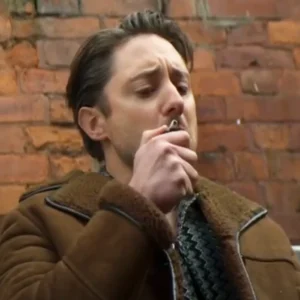 Brassic S07 Ryan Sampson Brown Shearling Suede Leather Coat