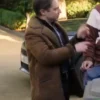 Brassic S07 Ryan Sampson Brown Shearling Coat Front