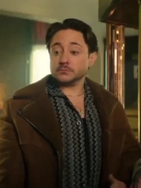 Brassic S07 Ryan Sampson Brown Shearling Coat