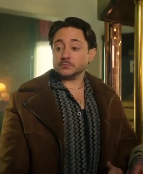 Brassic S07 Ryan Sampson Brown Shearling Coat