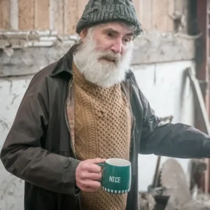 Brassic S07 Steve Evets Brown Jacket Side